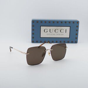 Gucci GG1955SA 002 Square Sunglasses - Gold/Brown